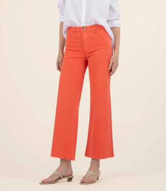 Kut from the Kloth 'Meg' High Rise Wide Leg Jeans in Tangerine