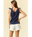 Doe & Rae Navy 'Lil Bow Peep' Tank