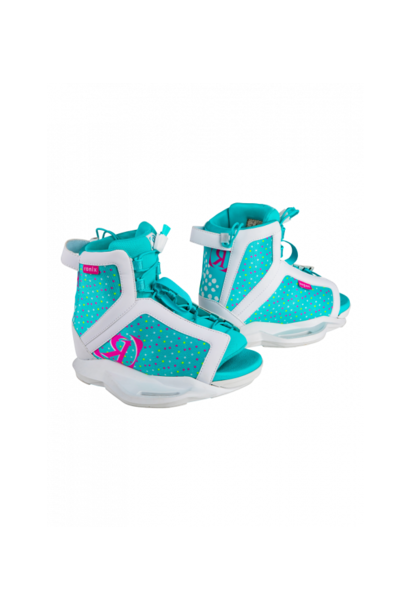 August Girl's Wakeboard Boot - White/Pink/Blue Orchid 2-6