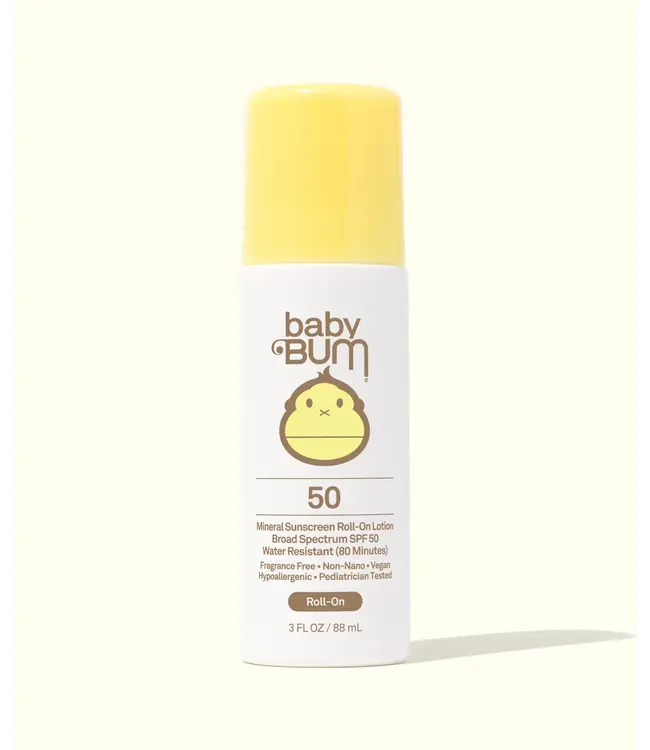 Sun Bum Baby Bum Mineral SPF 50 Sunscreen Roll-On Lotion 3 OZ