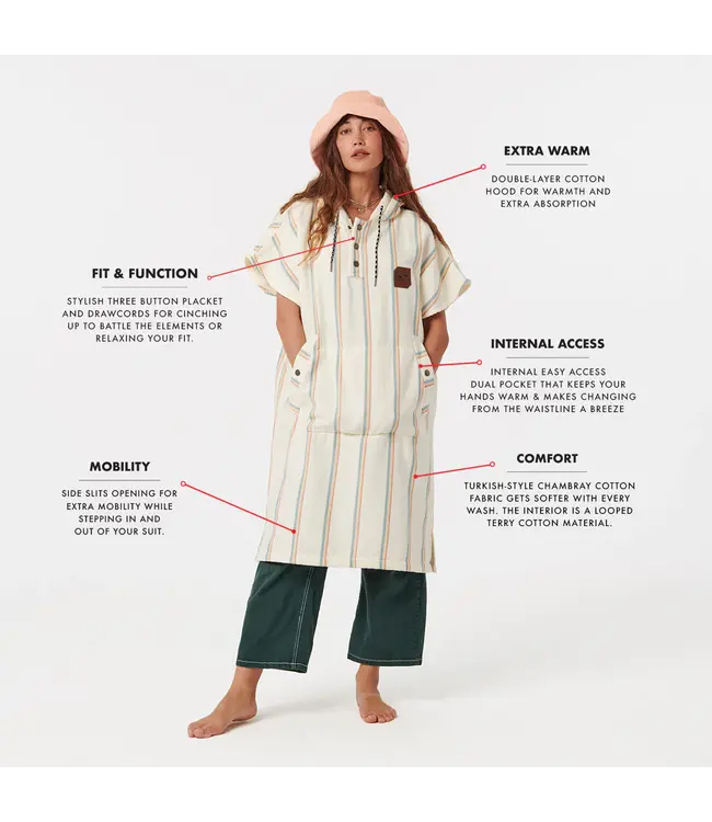 Slowtide BAJA STRIPE PONCHO