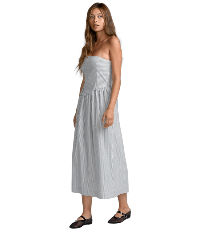 RVCA FLORENCE DROP WAIST MIDI DRESS