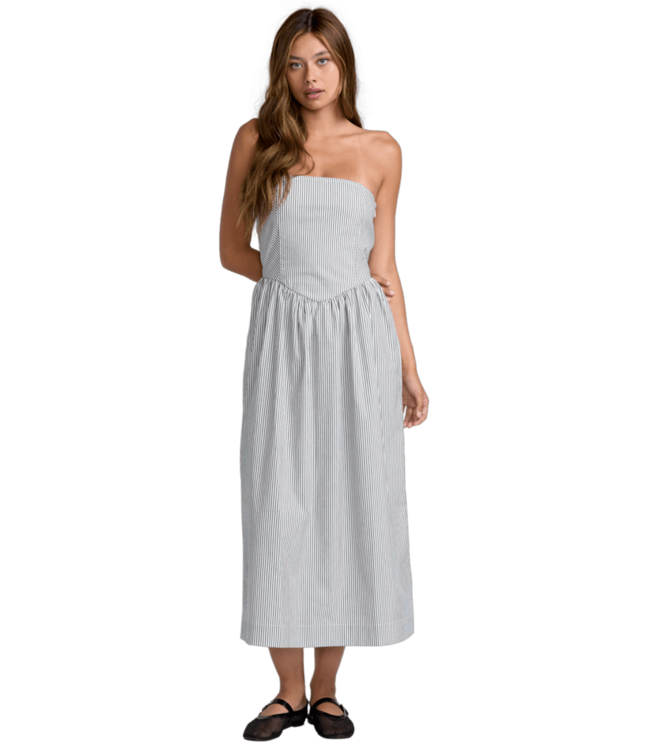 RVCA FLORENCE DROP WAIST MIDI DRESS