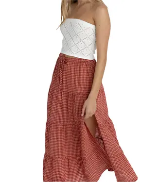 Rhythm Lola Check Tiered Maxi Skirt