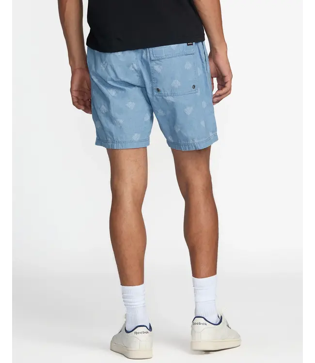RVCA ESCAPE ELASTIC WAIST CHAMBRAY SHORTS