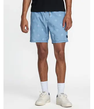 RVCA ESCAPE ELASTIC WAIST CHAMBRAY SHORTS
