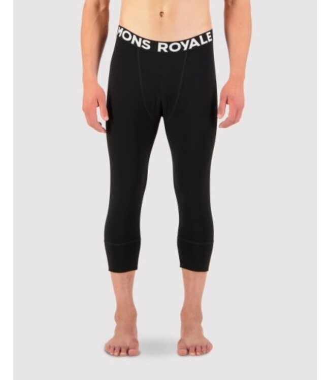 Mons Royale Men's Cascade Merino Base Layer 3/4 Legging-Black