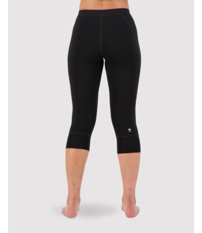 Mons Royale Women's Cascade Merino Base Layer 3/4 Legging-Black