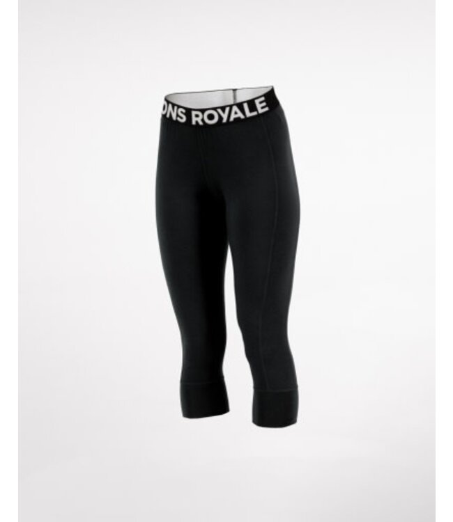 Mons Royale Women's Cascade Merino Base Layer 3/4 Legging-Black