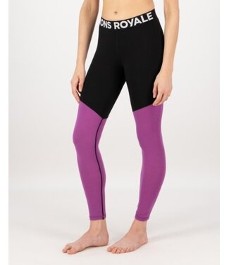Mons Royale Women's Cascade Merino Base Layer Legging-Purple Bolt