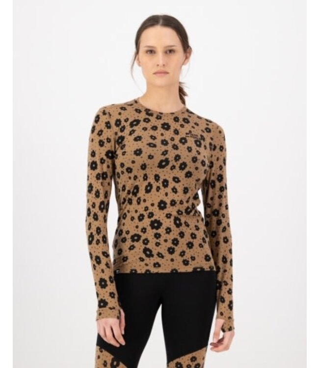 Mons Royale Cascade Merino Base Layer Long Sleeve-Aoraki Lily Toffee