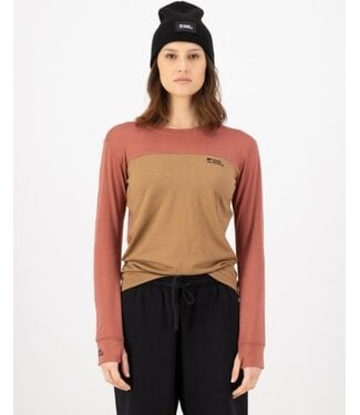 Mons Royale Yotei Merino Long Sleeve-Canyon Rose / Toffee