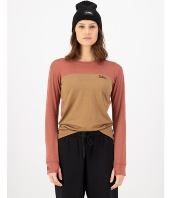Mons Royale Yotei Merino Long Sleeve-Canyon Rose / Toffee