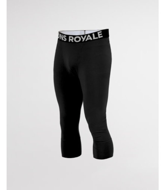 Mons Royale Men's Cascade Merino Base Layer 3/4 Legging-Black