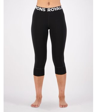 Mons Royale Women's Cascade Merino Base Layer 3/4 Legging-Black