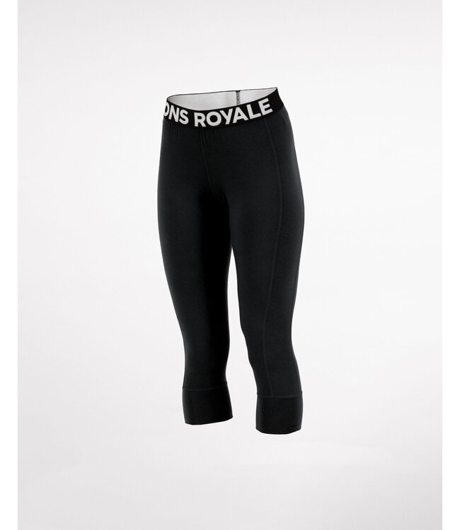 Mons Royale Women's Cascade Merino Base Layer 3/4 Legging-Black