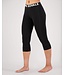 Mons Royale Women's Cascade Merino Base Layer 3/4 Legging-Black