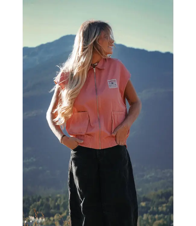 Notice The Reckless Dusty Rose Jeans Vest