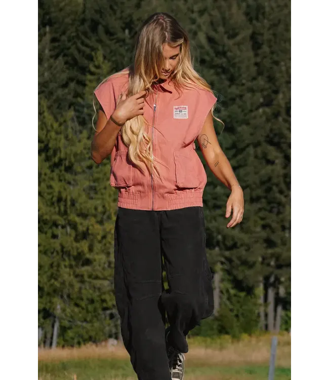 Notice The Reckless Dusty Rose Jeans Vest
