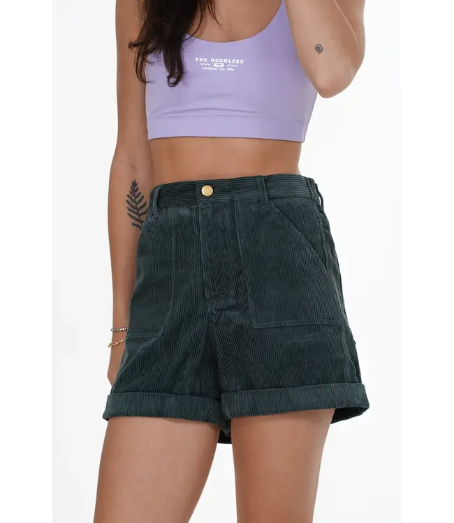 Notice The Reckless Teal Corduroy Short