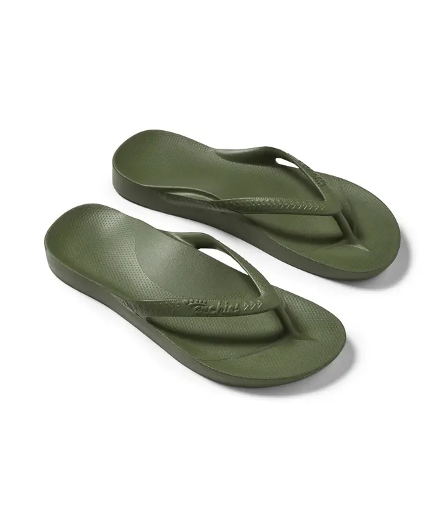 Archies Arch Support Flip Flops Khaki