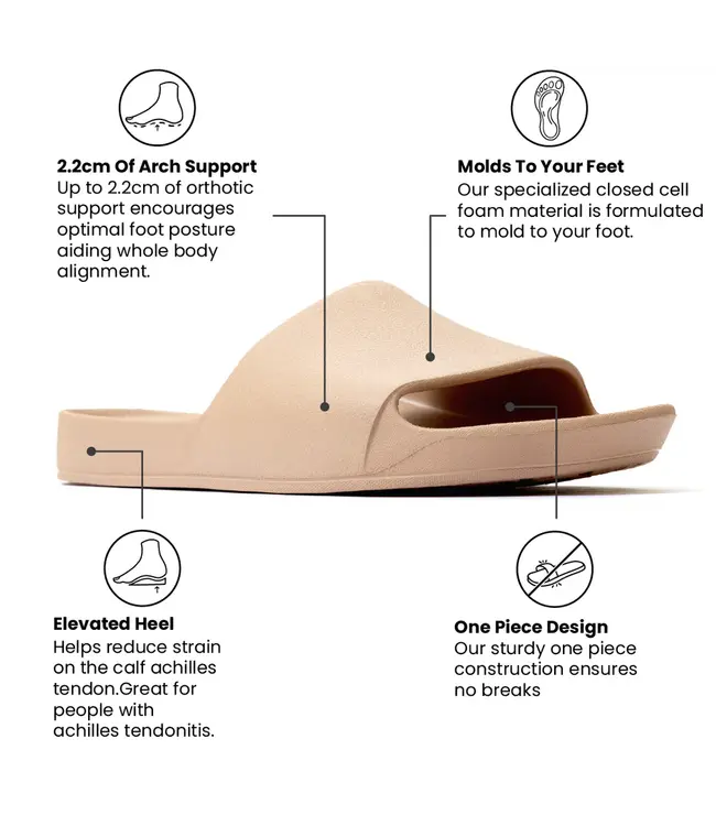 Archies Arch Support Slides Tan