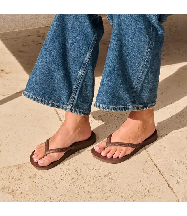 Archies Arch Support Flip Flops Brown