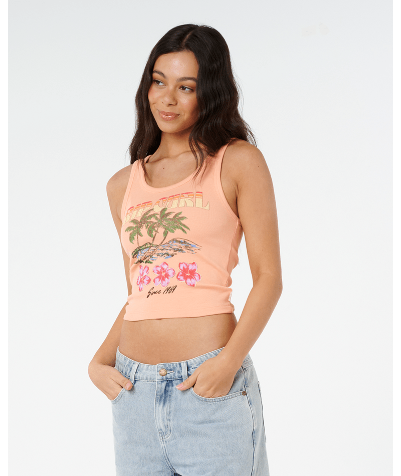 Tank Rip Rip Curl Hayley O Tank Top | Women's Graphic Rib Tank - Attridge Ski ...