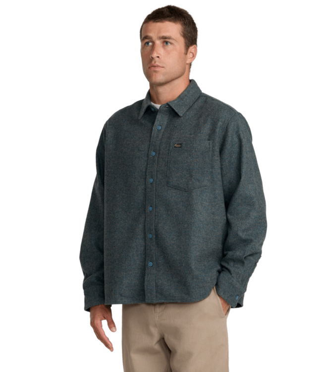 RVCA DAYSHIFT SOLID FLANNEL LS