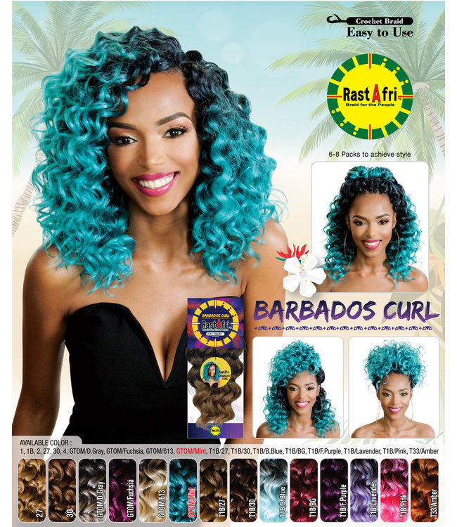 Rastafri Barbados Curl 12 Inch Crochet Hair