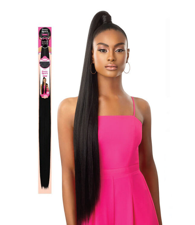 Outre Pretty Quick Synthetic Sleek Straight Wrap Pony 36 United