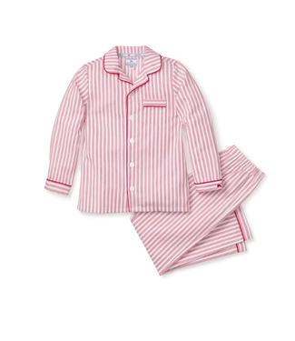 Kid's Twill Pajama Set in Antique Red Ticking