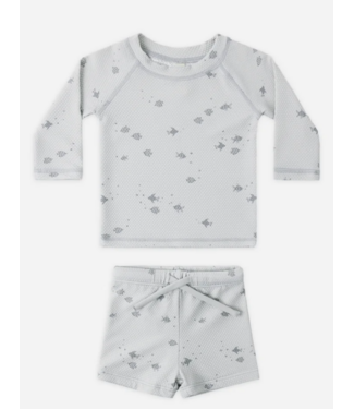 Quincy Mae Finn Rashguard Short Set Fish