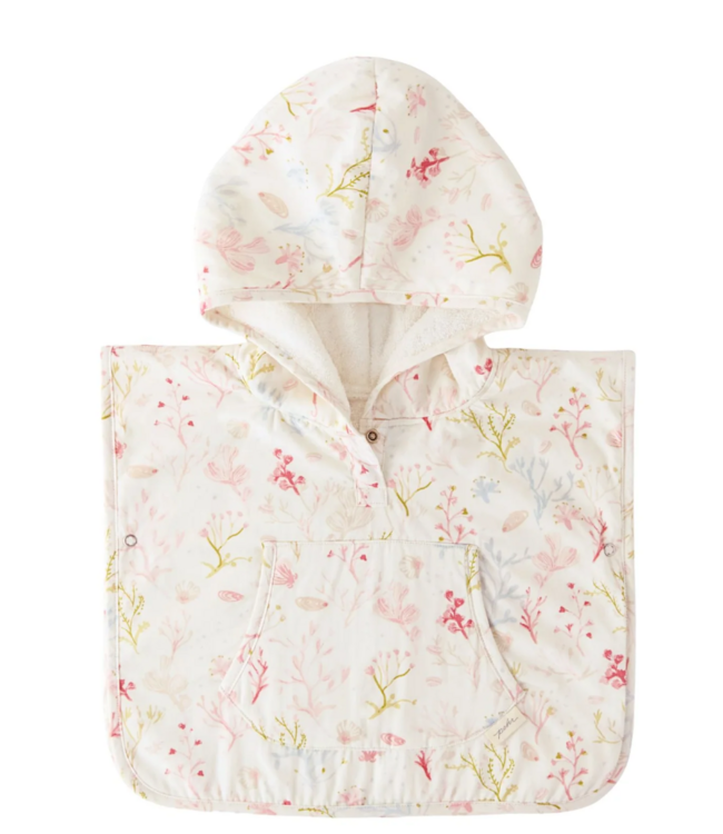 Hooded Poncho Towel- Sea Bloom