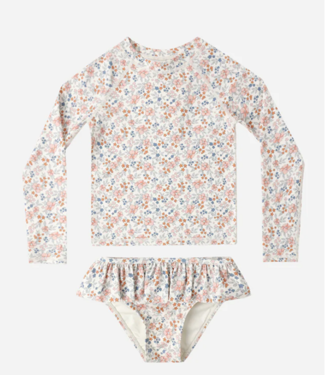 Rylee + Cru Rashguard Girls Set Flower Fields