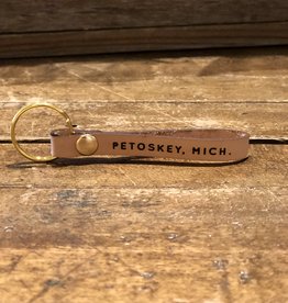 FRESH WATER DESIGN CO PETOSKEY, MICH. LEATHER KEYCHAIN