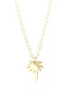 maive Palm Tree Necklace Gold 16 inch