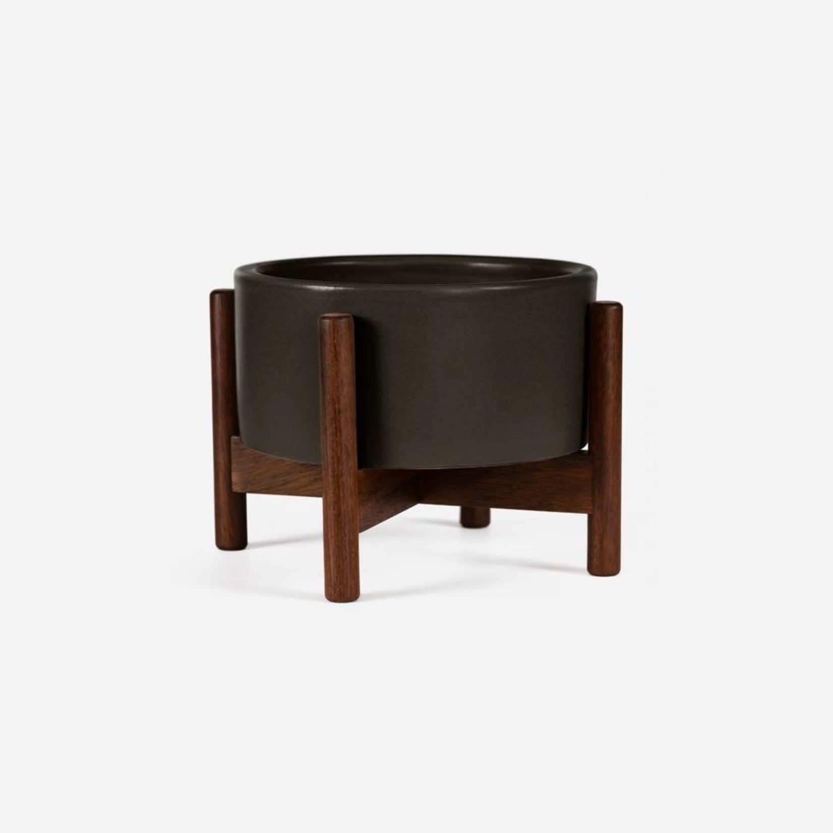 Modernica xxs Desk Top Cylinder w. Wood Stand Charcoal Black