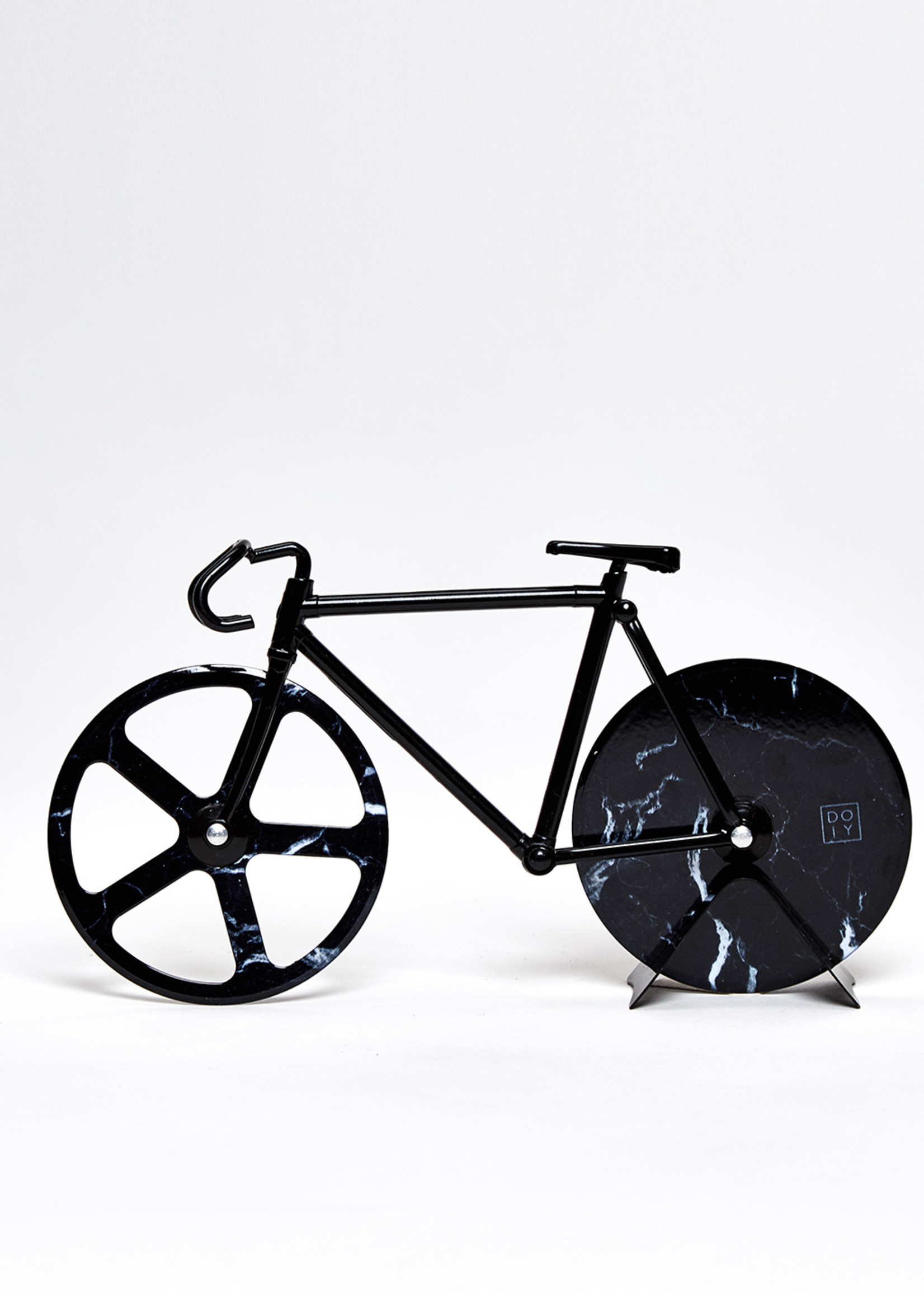 The Fixie Black Marble Pizza Cutter