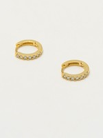 estella bartlett [EB1957] Pave Set Hoop Earrings Gold Plated, With White CZ