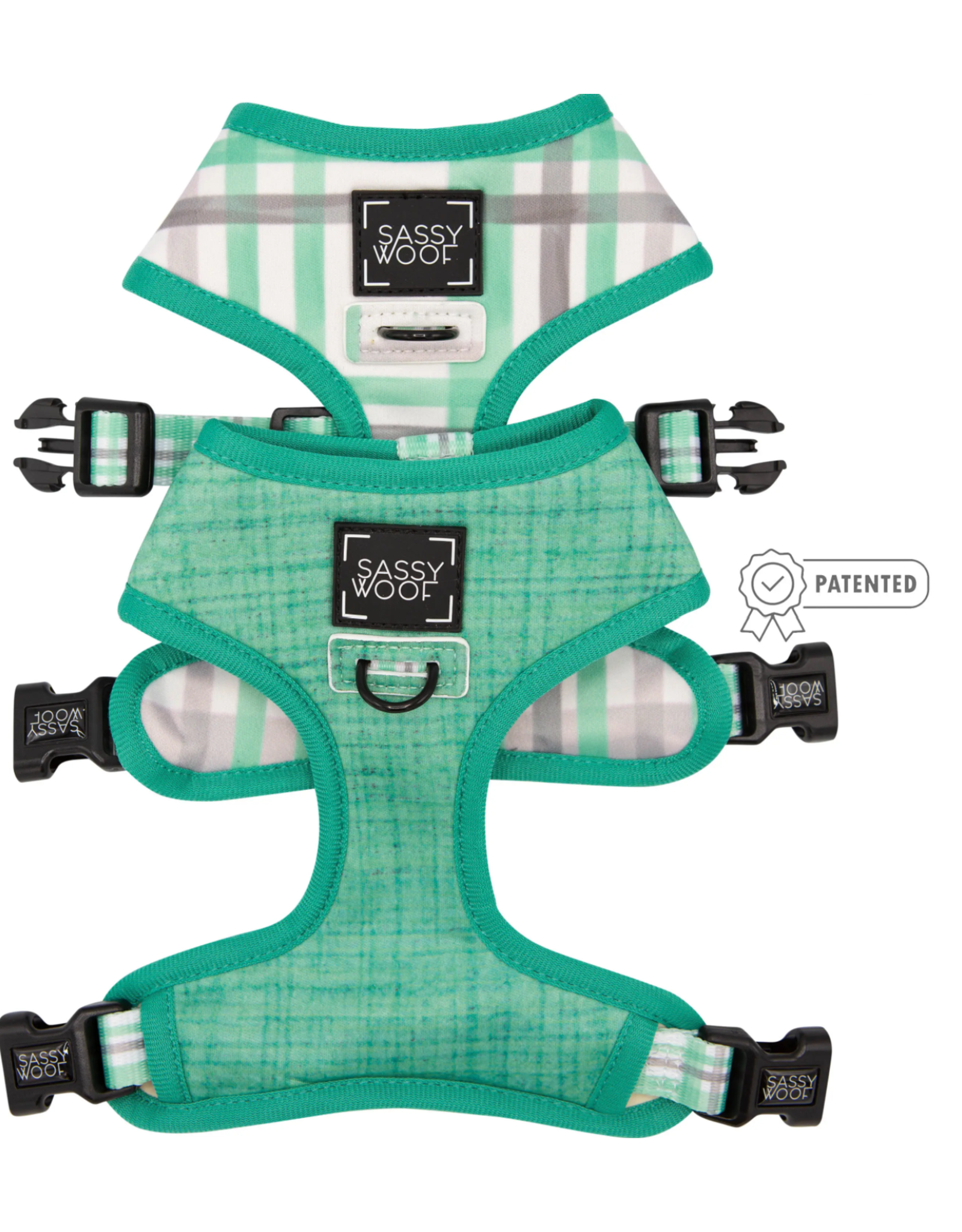 Sassy Woof 'Wag Your Teal' Reversible Dog Harness