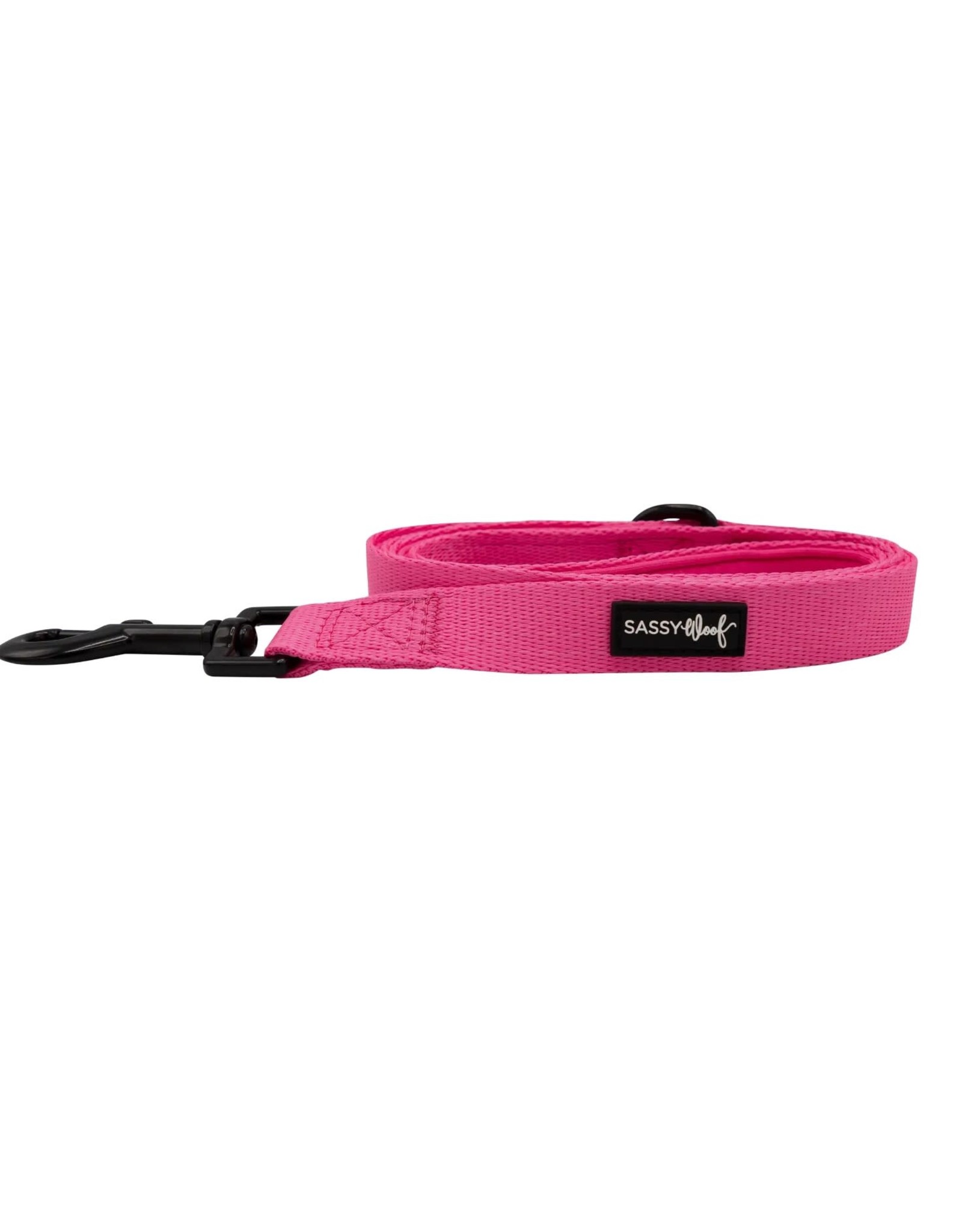 Sassy Woof 'Neon Pink' Dog Fabric Leash