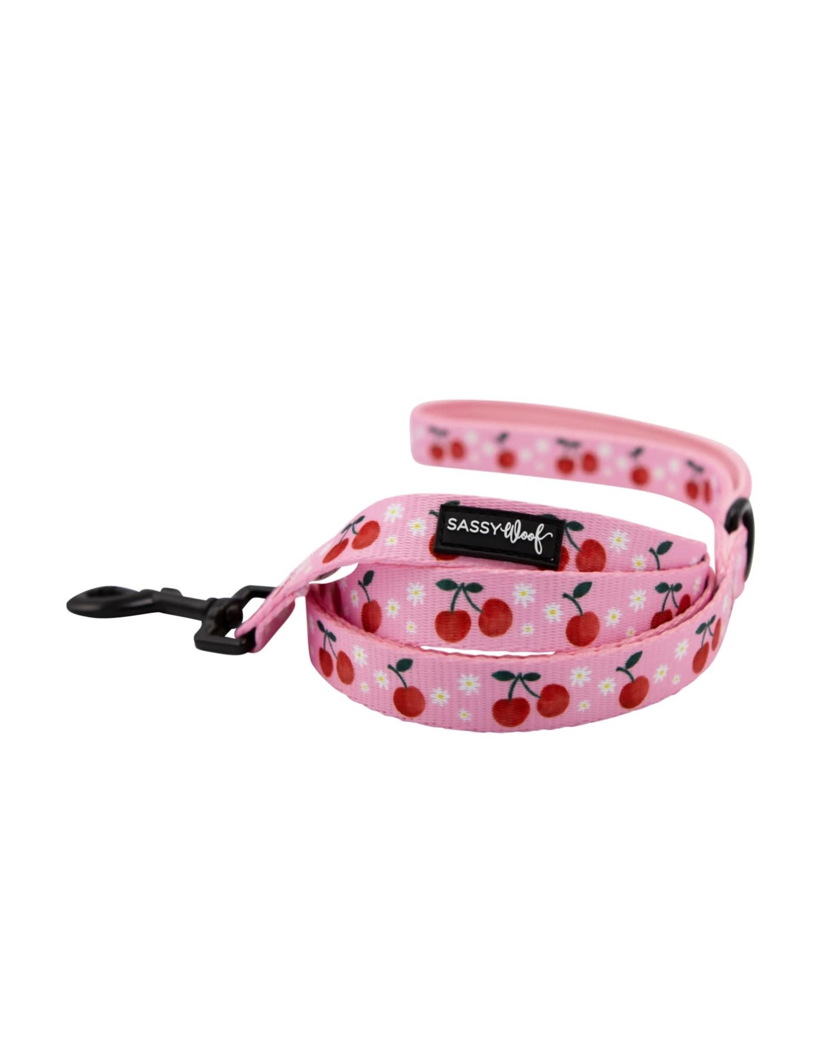 Sassy Woof 'Mon Cherry' Dog Fabric Leash