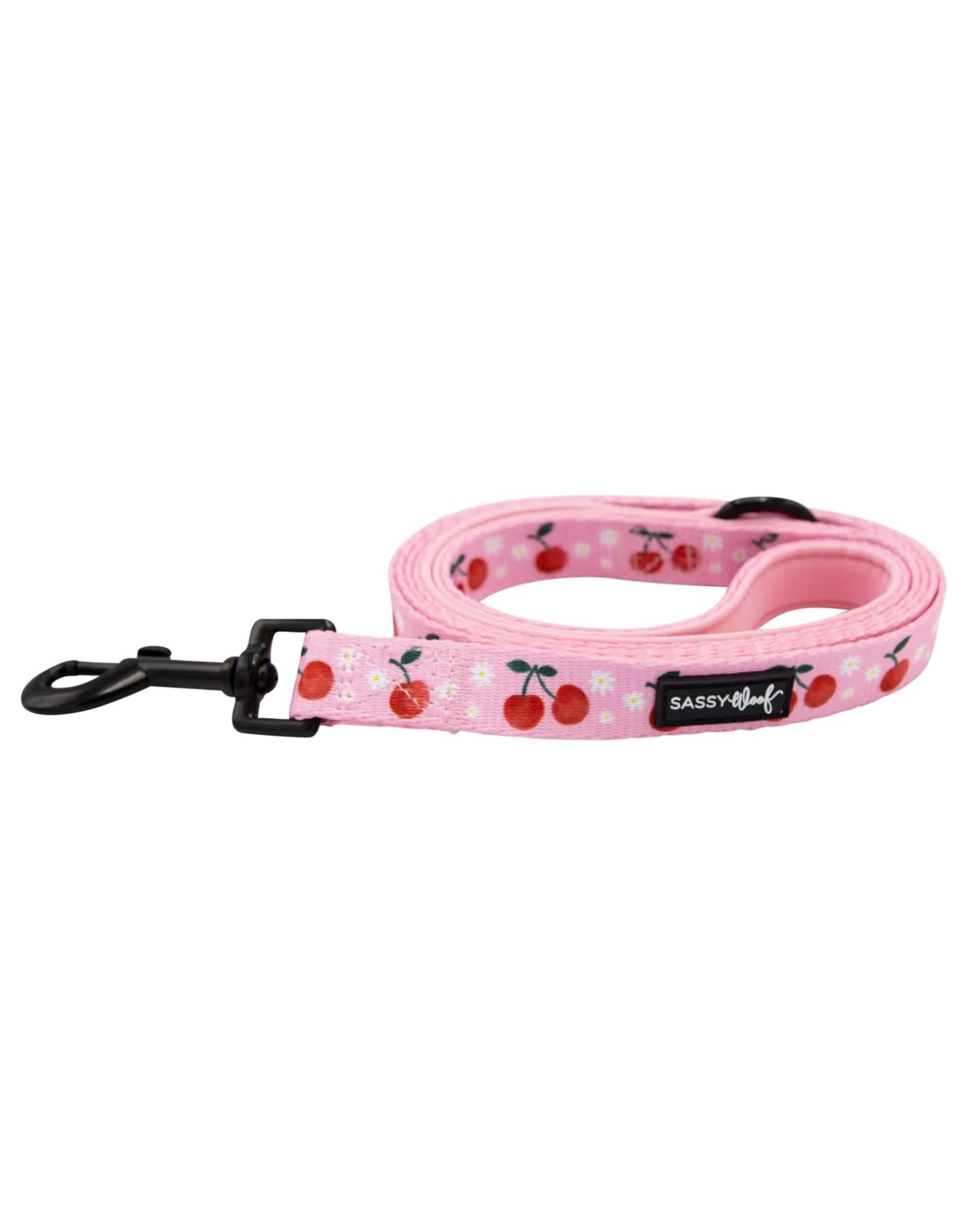 Sassy Woof 'Mon Cherry' Dog Fabric Leash