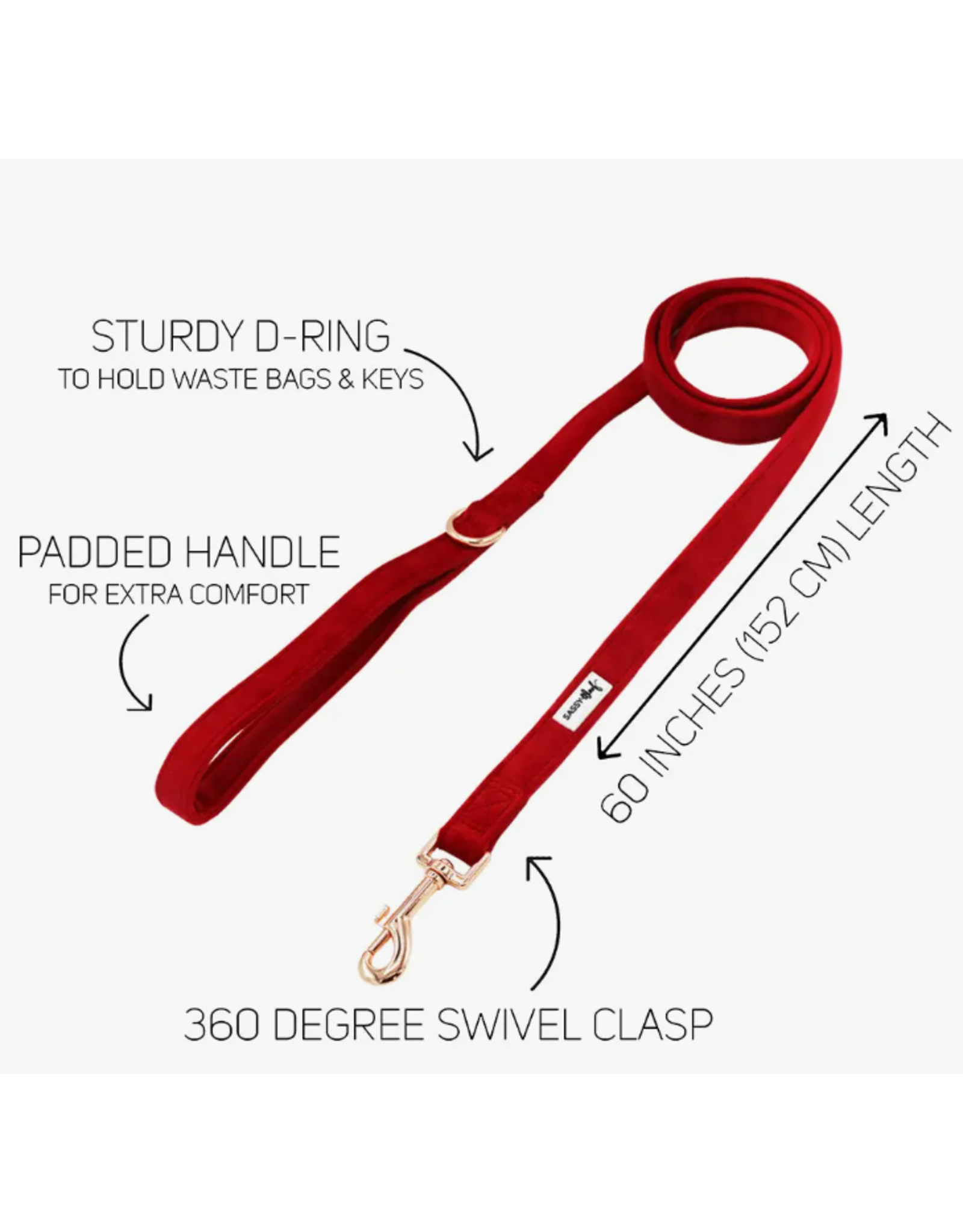 Sassy Woof Dog Leash - Red Velvet