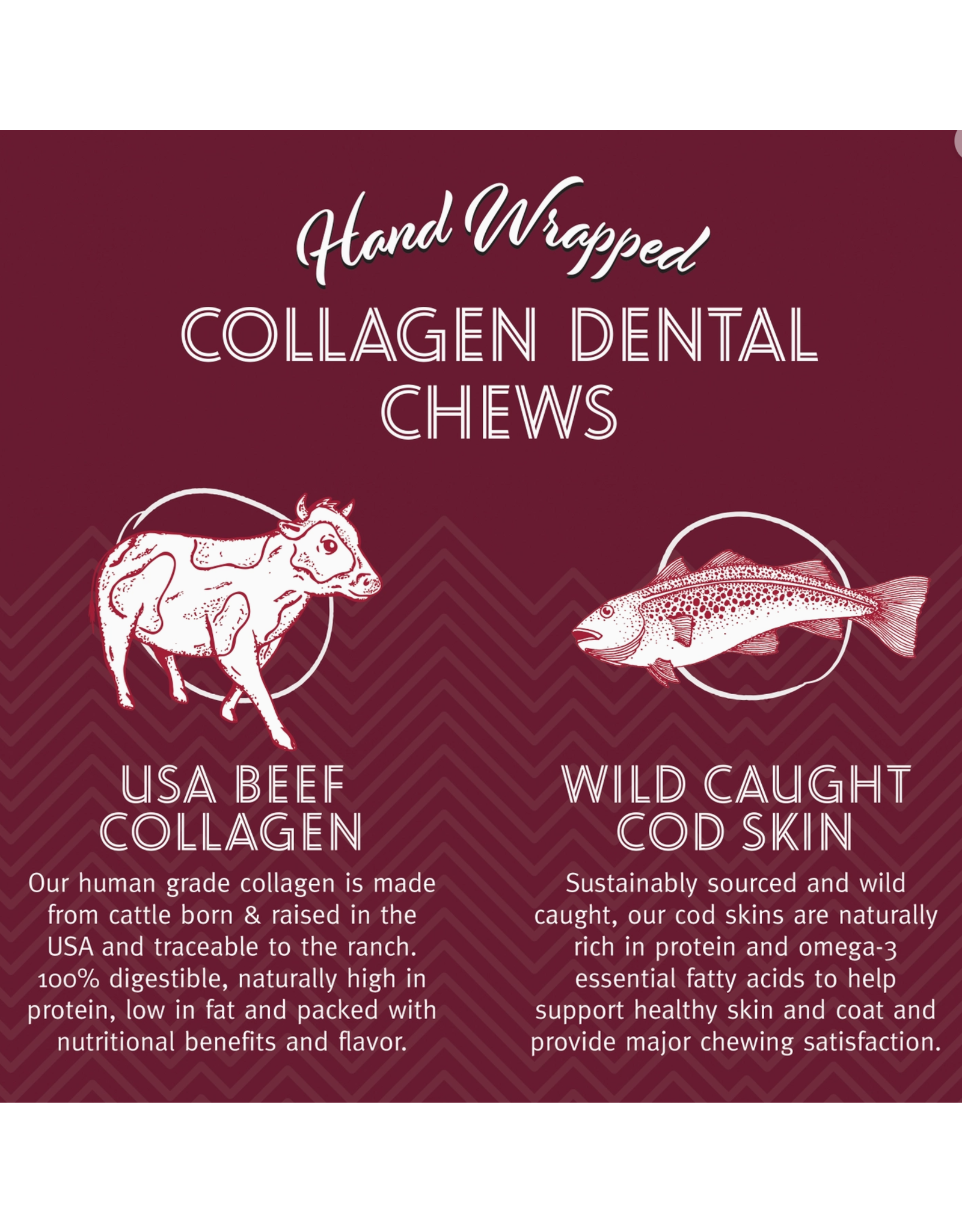 Icelandic+ Icelandic+ Beef Collagen Dental Chews Cod Skin 8" Dog Treat