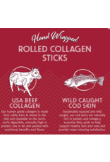 Icelandic+ Icelandic+ Beef Collagen Rolled Stick Cod Skin 8" Dog Treat