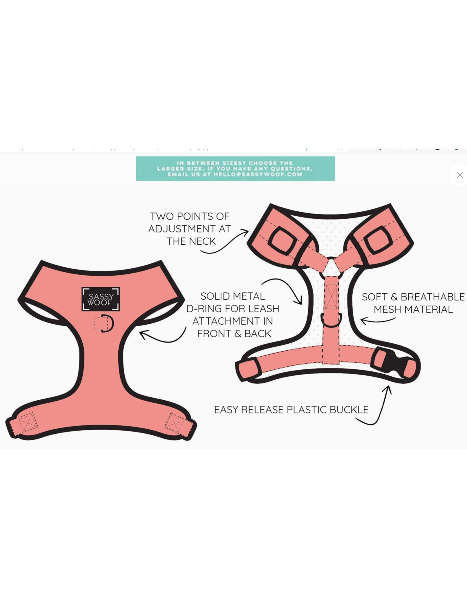 Sassy Woof Dog Adjustable Harness - Daisy Me Rolling