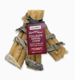 Icelandic+ Icelandic+ Beef Collagen Dental Chews Cod Skin 4" Dog Treat
