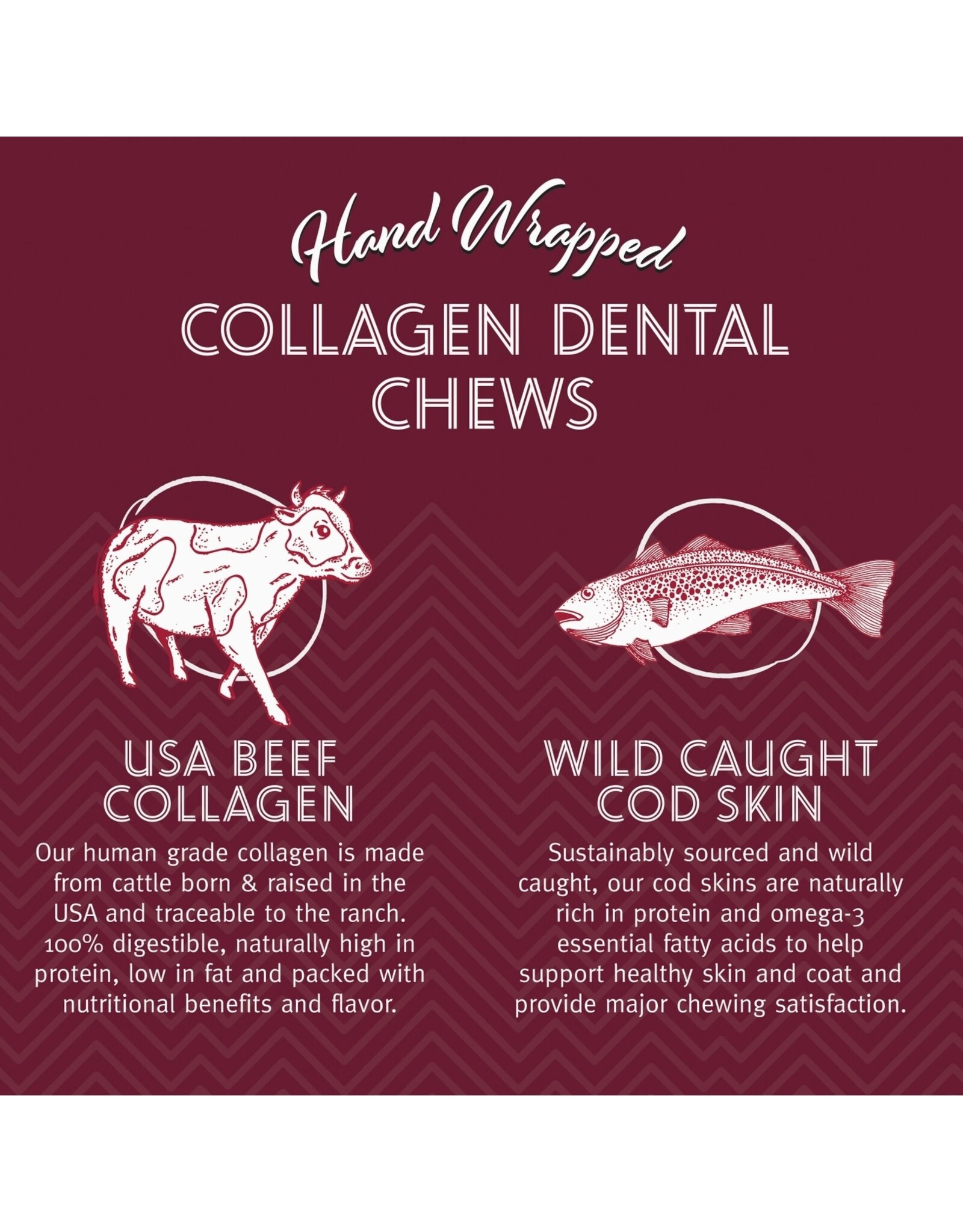 Icelandic+ Icelandic+ Beef Collagen Dental Chews Cod Skin 4" Dog Treat